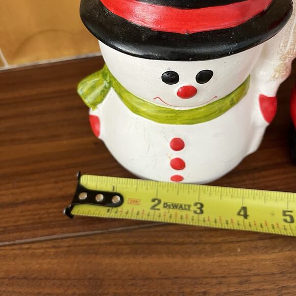 Santa Claus and Snowman Ceramic Candle Holders Christmas - Picture 9 of 9